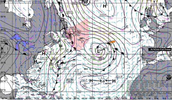 Carte d’analyse de la NOAA 